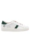 Date Hill Low Leather Sneakers In White And Green In Multi
