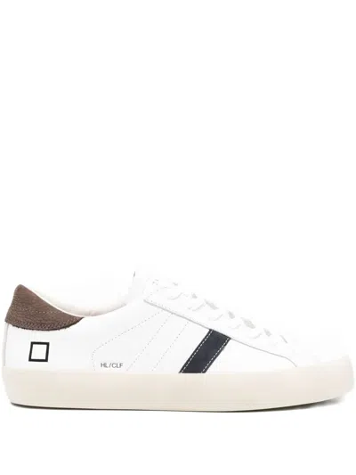 Date Hill Low Leather Stripe Sneakers In White