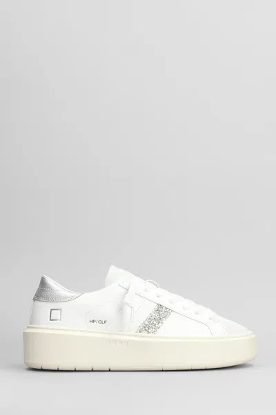 DATE HILL LOW PLATFORM SNEAKERS IN WHITE LEATHER
