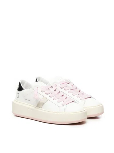 DATE D.A.T.E. HILL LOW PLATFORM WHITE LEATHER SNEAKERS