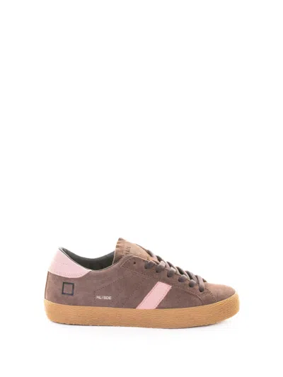 Date D.a.t.e Hill Low Sneaker In Dove Gray Suede In Brown