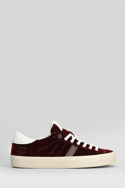 Date D.a.t.e. Hill Low Sneakers In Burgundy