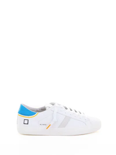 Date D.a.t.e Hill Low Sneakers In Leather And Blue Heel