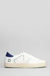 Date Hill Low Sneakers In White Suede And Leather In White/blu