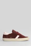 Date Hill Low Suede Sneakers In Bordeaux Suede And Leather In Burgundy