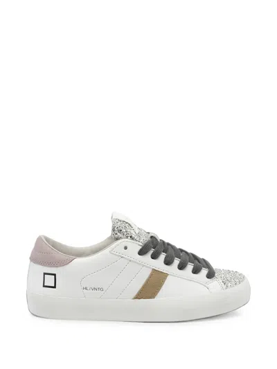 Date Hill Low Vintage Glitter-detail Leather Sneakers In White