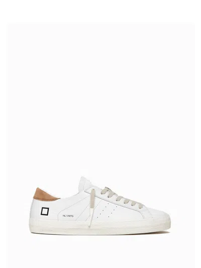 Date Hill Low Vintage Mens Sneaker In Leather In White Rust