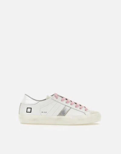 Date D.a.t.e. Hill Low White Sneakers With Pink Laces