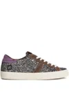 Date D.a.t.e. Low-top Glitter Sneakers In Silver