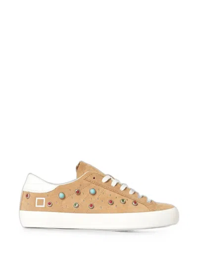 Date Hill Stud-embellished Suede Sneakers In Brown