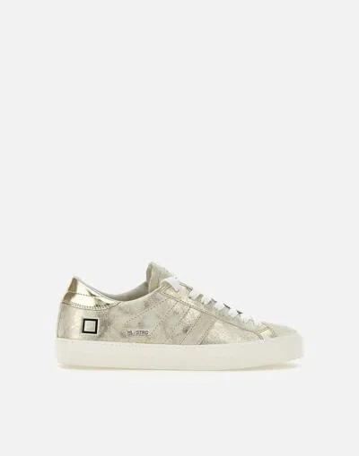 Date D.a.t.e. Hillow Low Stardust Golden Leather Sneakers