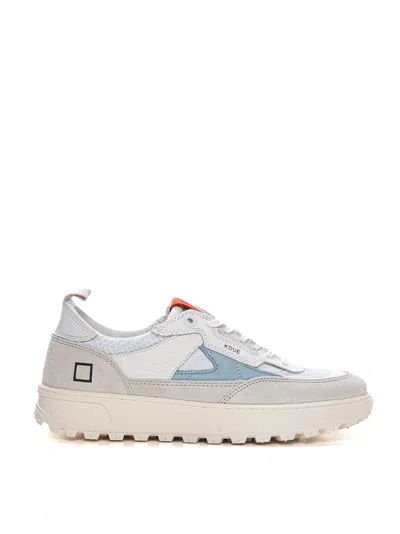 Date Kdue Hybrid Canvas And Suede Sneaker In White/sky Blue
