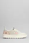 DATE KDUE SNEAKERS IN ROSE-PINK LEATHER AND FABRIC