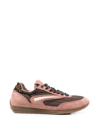 Date Lace-up Panelled Sneakers In Pink
