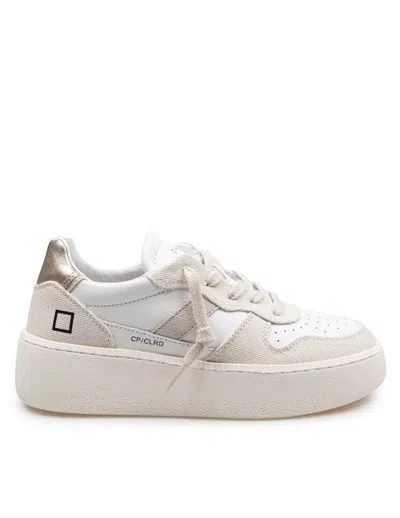 DATE D.A.T.E. LEATHER AND FABRIC PLATFORM SNEAKERS