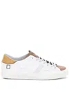 Date Leather-panelled Low-top Sneakers In White