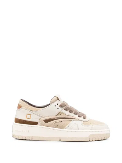 Date Leather Panelled Sneakers In Multi