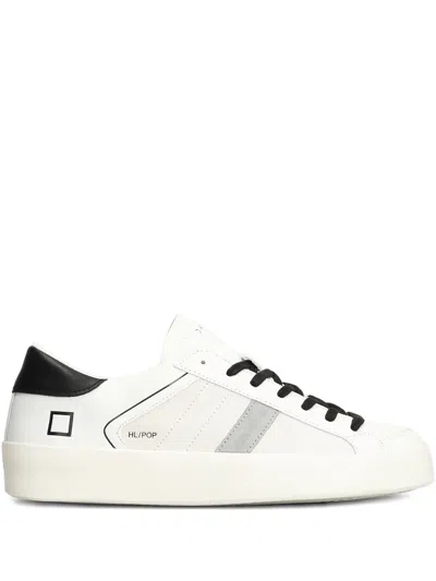 Date Leather Panelled Sneakers In White