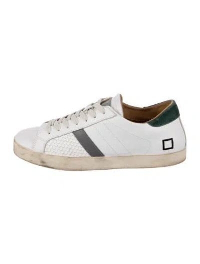 Pre-owned Date Leather Printed Sneakers In White
