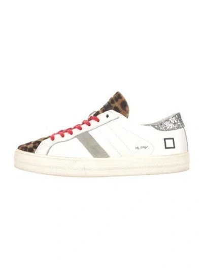 Pre-owned Date Leather Printed Sneakers In White