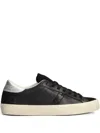 Date Hill Low Calf Sneakers In Black Suede And Leather In Black