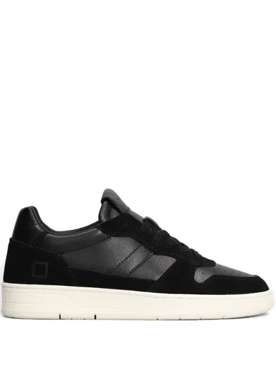 Date Leather Suede Sneakers In Black