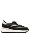 Date Athleta Spft Sneakers In Black Suede And Leather In Black