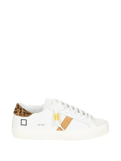 Date Leopard Panel Sneakers In White