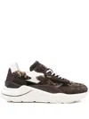 Date Leopard-print Panelled Low-top Sneakers In Brown