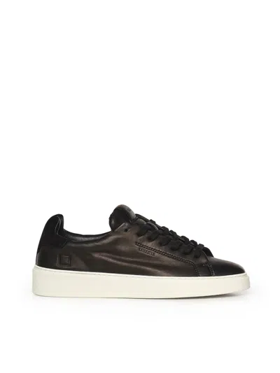 Date Levante Leather Sneaker In Black