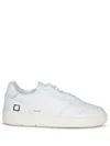 Date D.a.t.e Minimalist White Sneakers With Smooth Leather Upper In Multi