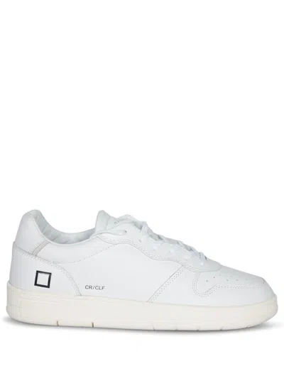 Date D.a.t.e Minimalist White Sneakers With Smooth Leather Upper