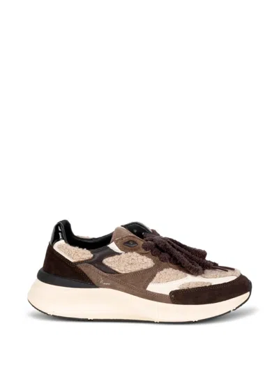 Date Musa Teddy Shearling-panel Sneakers In Multi