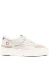 Date Torneo Metallic-panel Leather Sneakers In White