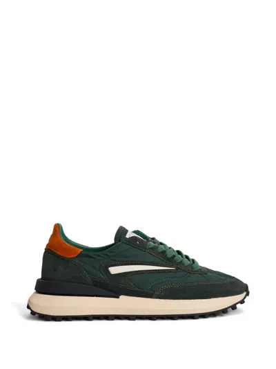 Date Panelled Suede Sneakers In Green