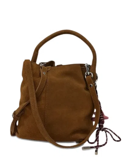 Date Paniere Suede Shoulder Bag In Brown