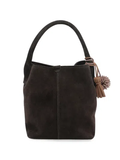 Date Paniere Tassel-detail Suede Bucket Bag In Brown