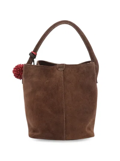 Date Paniere Tassel-detail Suede Bucket Bag In Brown
