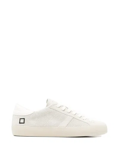 Date Perforated-detail Sneakers In White