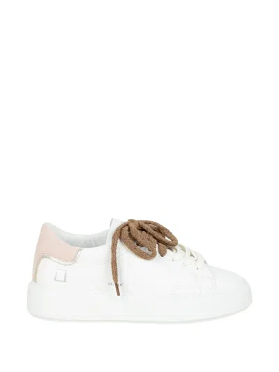 Date Pink Panel Sneakers In White