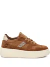 Date Platform Leather Sneakers In Animal Print