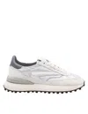Date D.a.t.e. Running Sneakers In Laminated Fabric And Suede In Silver
