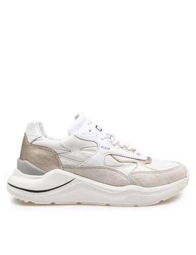 Date D.a.t.e. Running Sneakers In Nylon And Suede In Platinum
