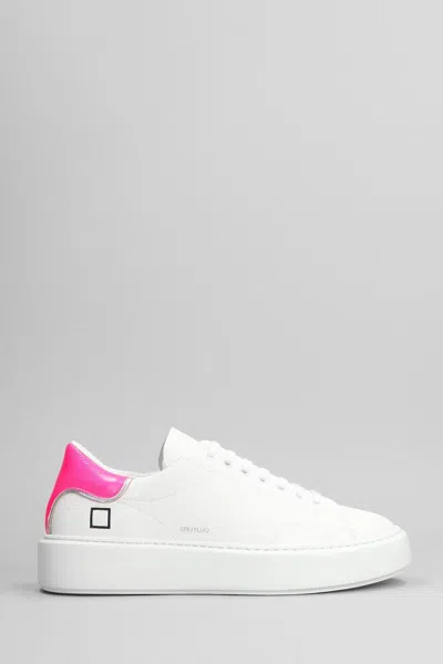 Date Sfera Fluo Sneakers In White Leather