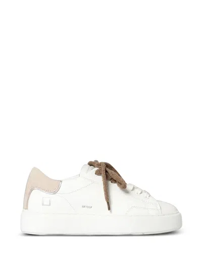 Date Sfera Leather Sneakers In White
