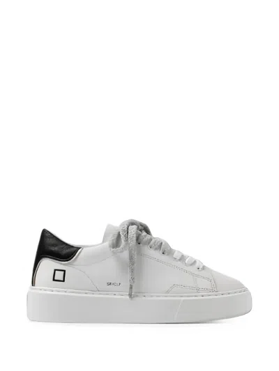 Date Sfera Logo-print Leather Sneakers In White