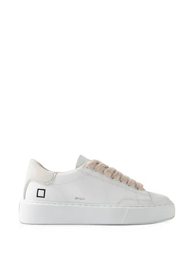 Date Sfera Logo-print Low-top Sneakers In White