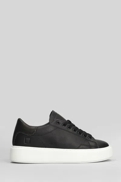 DATE SFERA SNEAKERS IN BLACK LEATHER