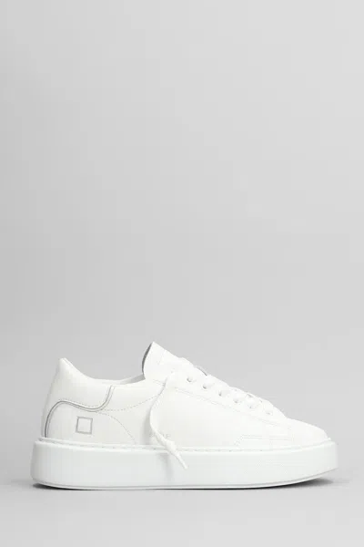 Date Sfera Panelled Leather Sneakers In White