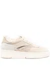 Date Shearling-panel Sneakers In Neutral